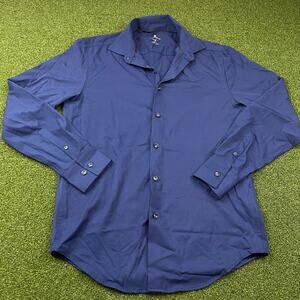 Brooklyn Brigade Mens Blue Long Sleeve Modern Slim Fit Dress Shirt Sz M